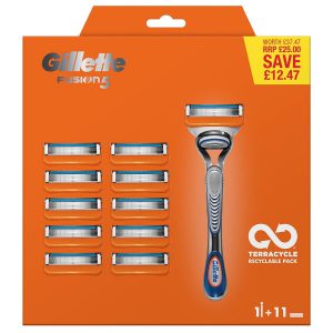 پک اصلاح ژیلت فیوژن 5 Gillette یک دسته+11سری ژیلت
